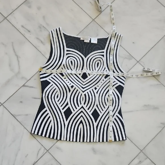 Andrea Roseti Black and White Patterned Top and Jacket Set - Picture 8 of 12